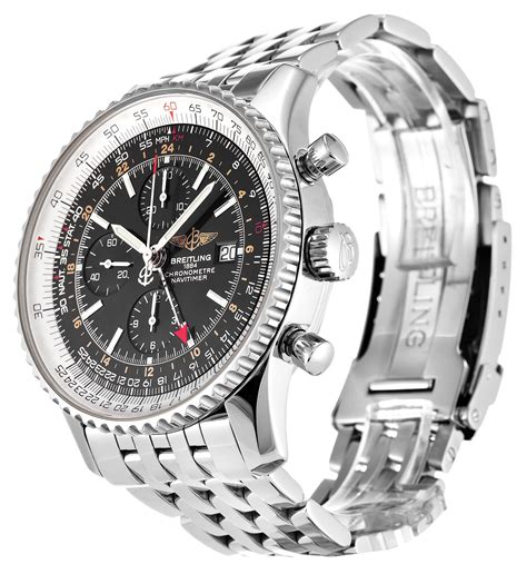 replica breitling navitimer world stainless steel black dial|Breitling Navitimer homage.